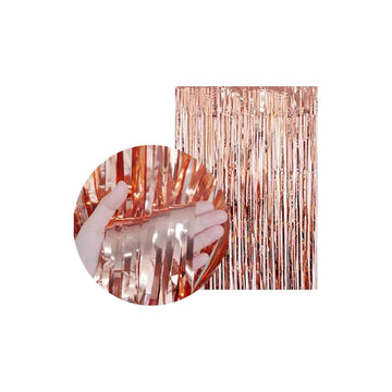 Rose gold Frill curtain for birthday decorations