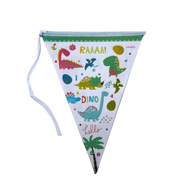Dino Theme Paper Flag