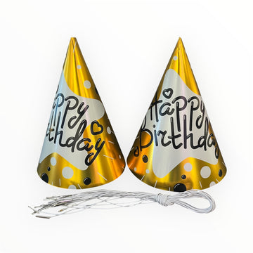 Premium Happy Birthday Theme Caps -Golden