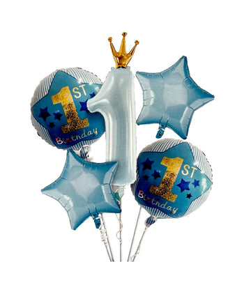 1st Birthday 5 Piece Theme Foil Balloon