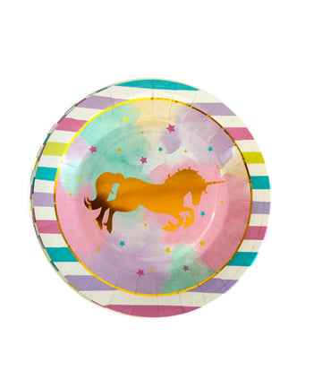 Premium Unicorn Theme Paper Food Plates