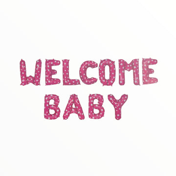 Welcome Baby Foil Banner-Pink