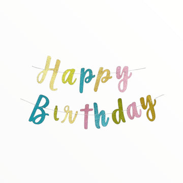 Happy Birthday Glitter Letters Banner