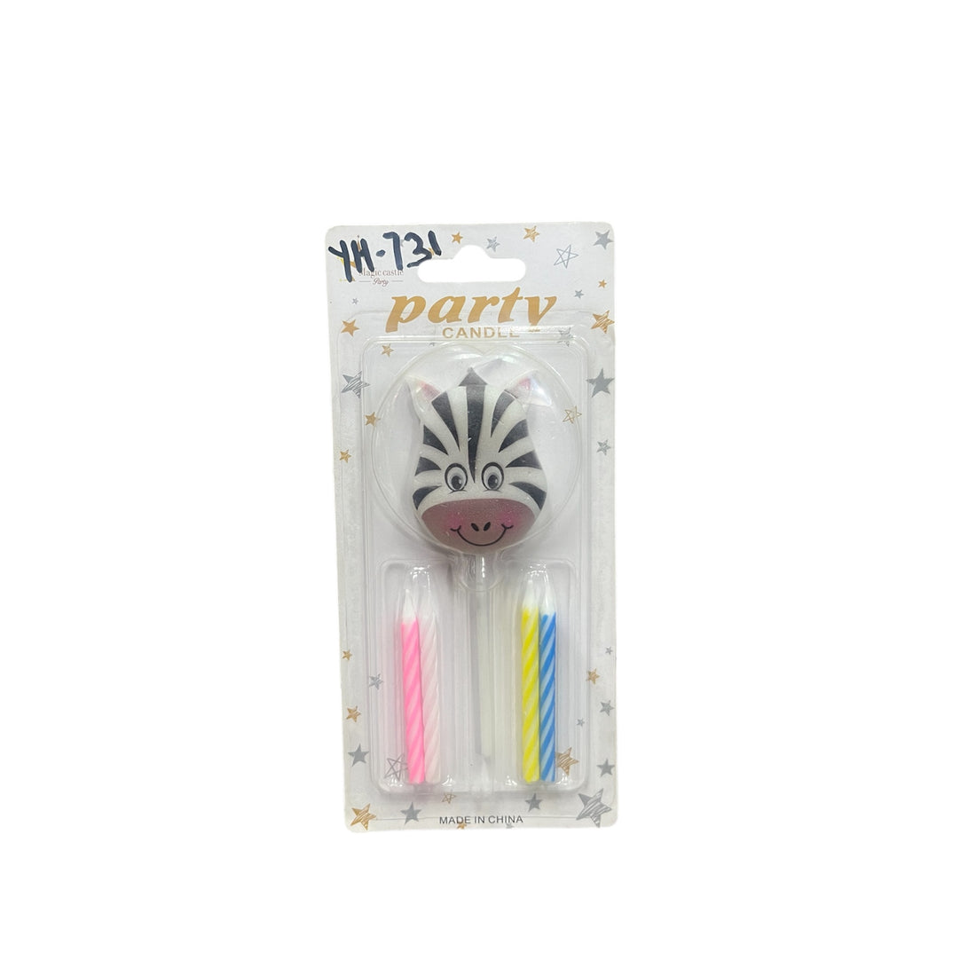 Zebra birthday cake candle for birthday parties by party supplies hub
