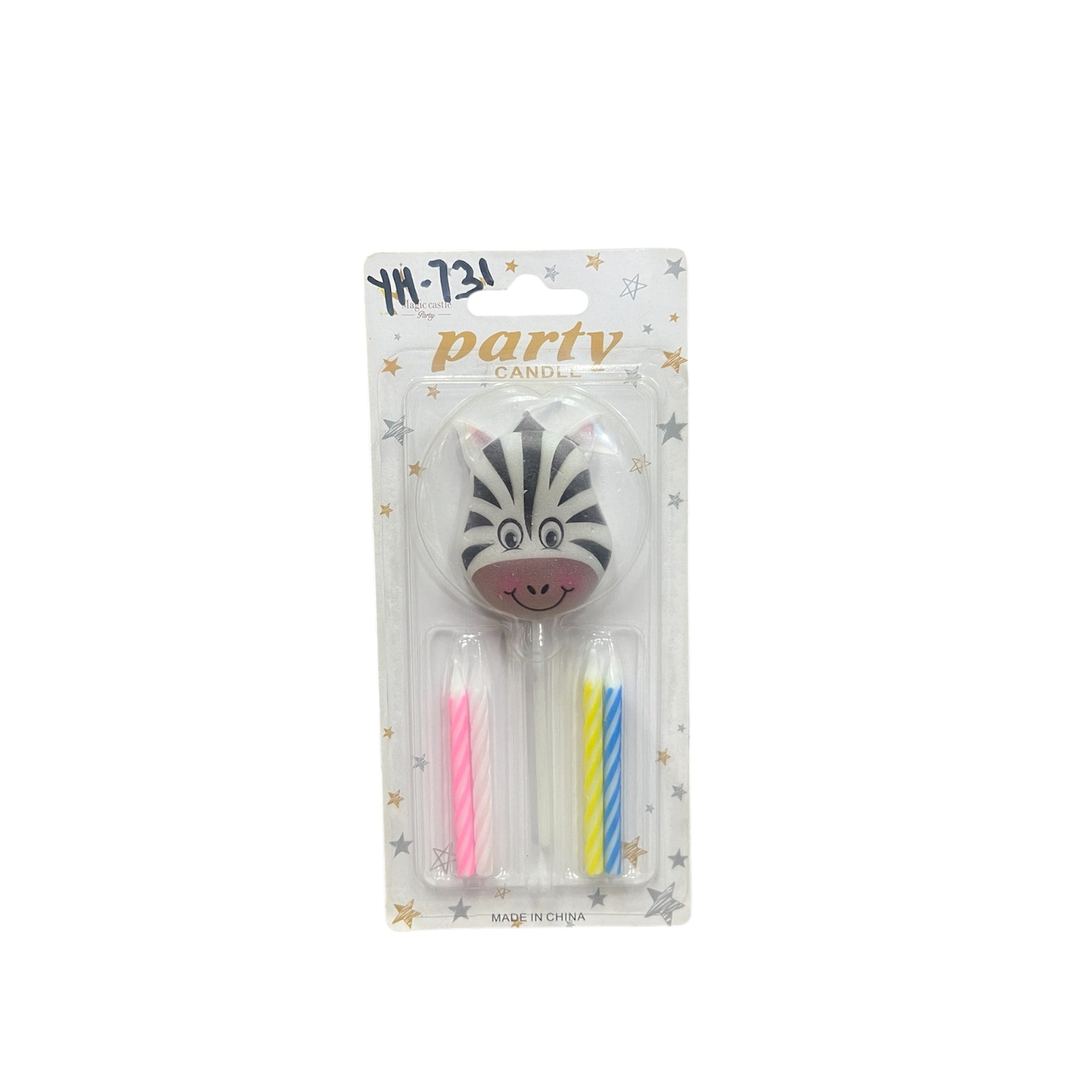 Zebra birthday cake candle for birthday parties by party supplies hub
