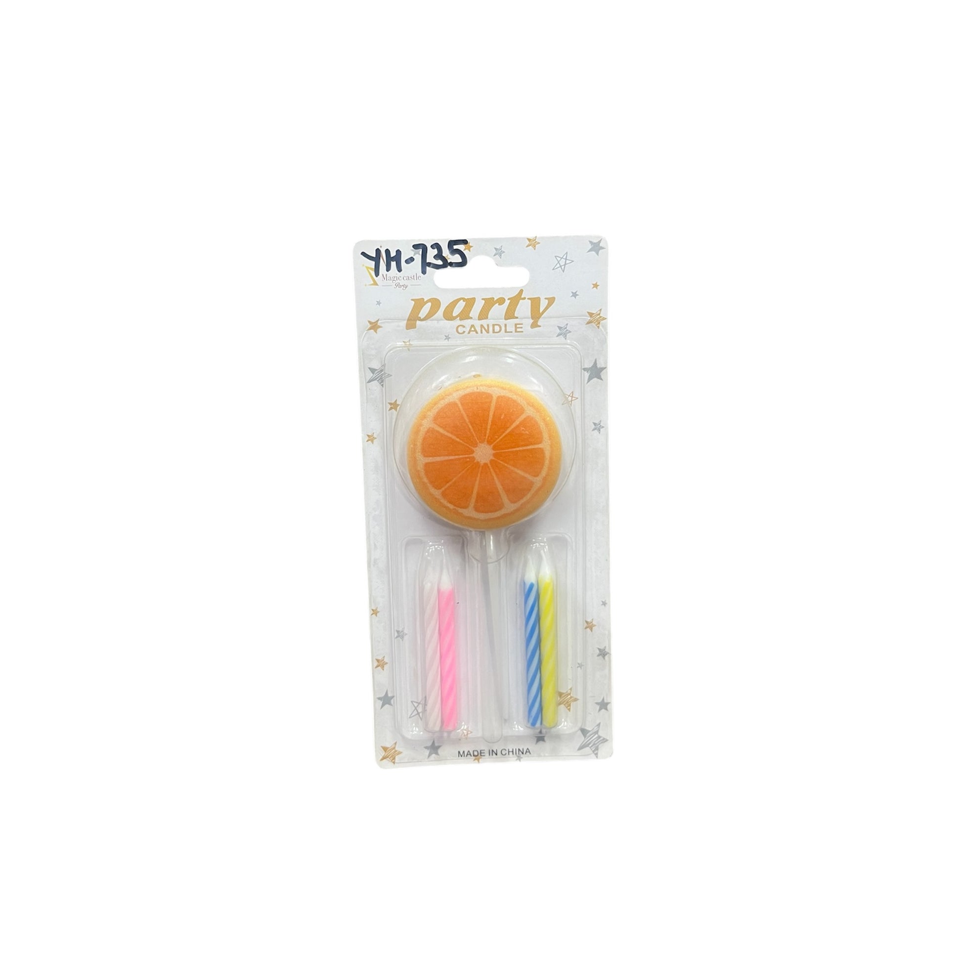 Orange birthday cake candle for birthday parties by party supplies hub