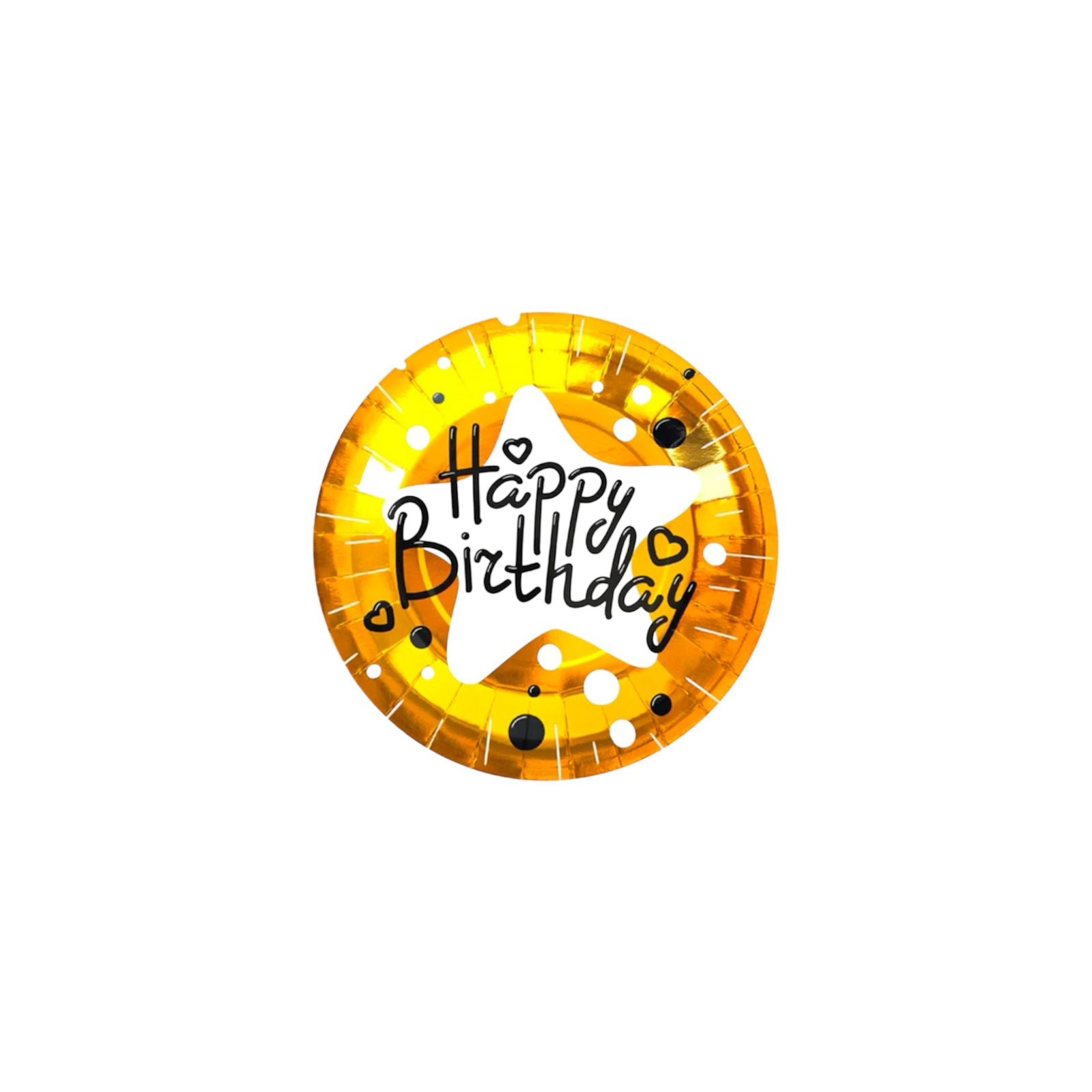 Happy Birthday theme Paper Food Plates-Golden