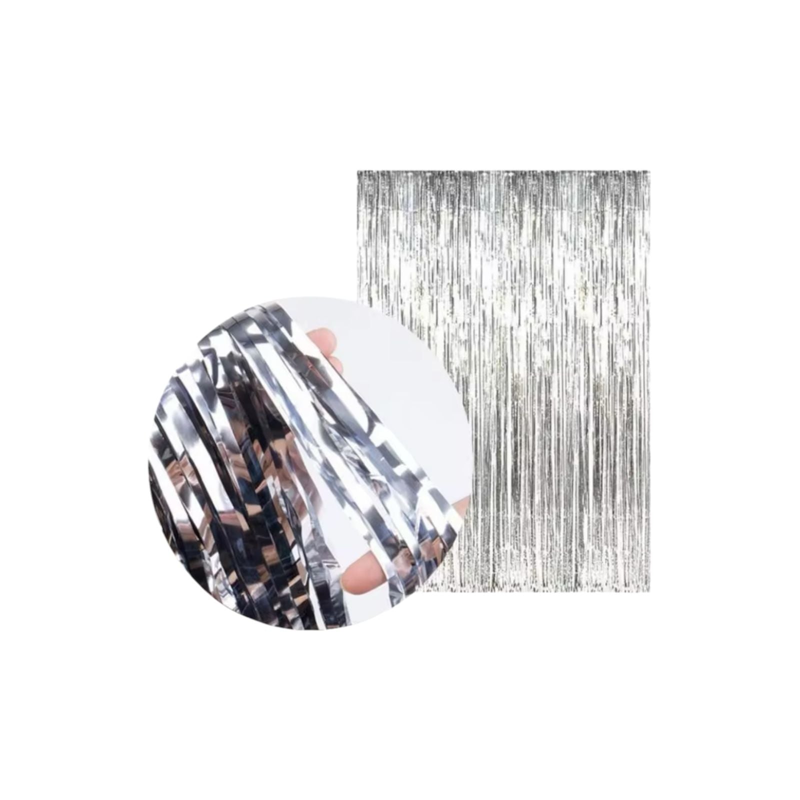 Silver Frill curtain for birthday decorations