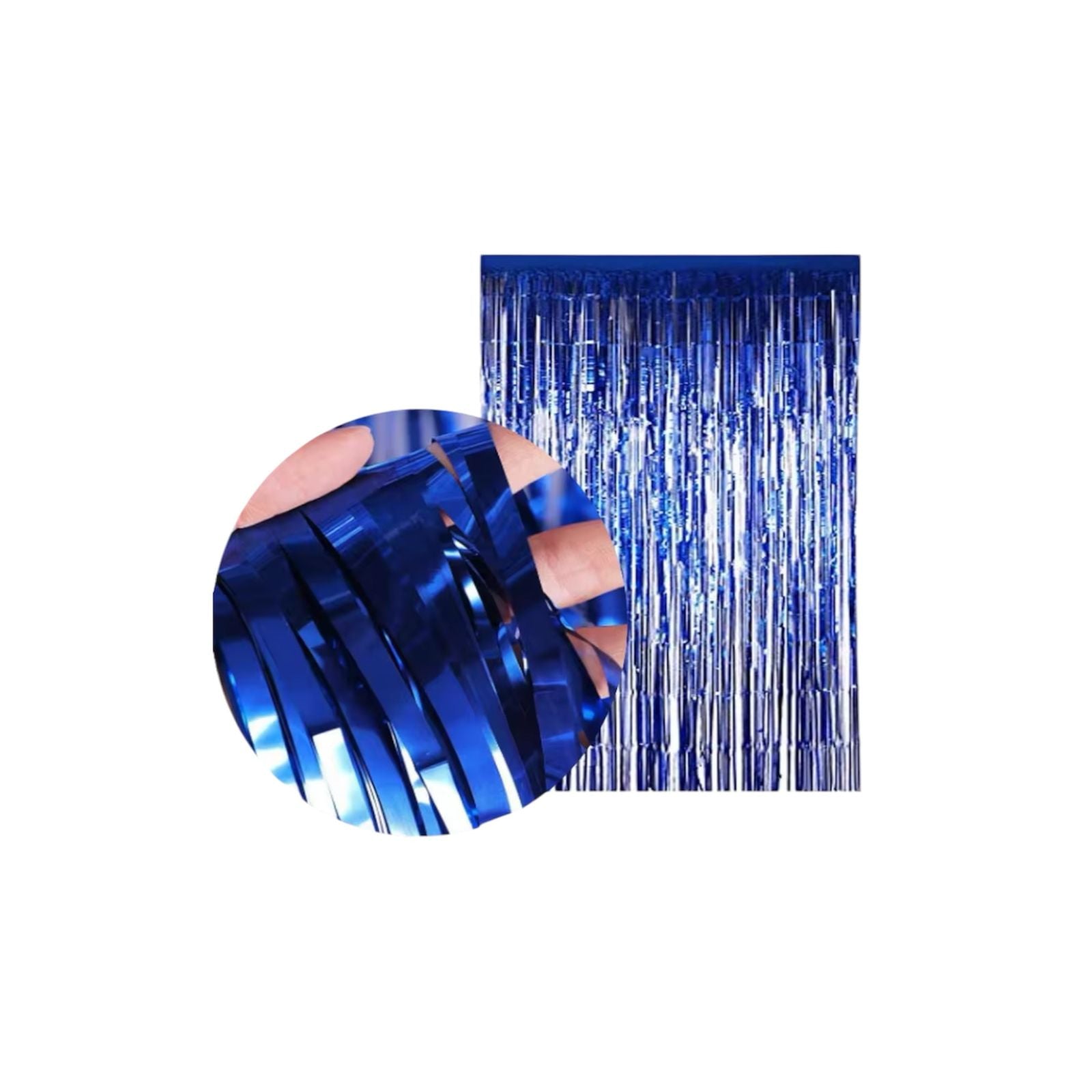Blue Frill curtain for birthday decorations