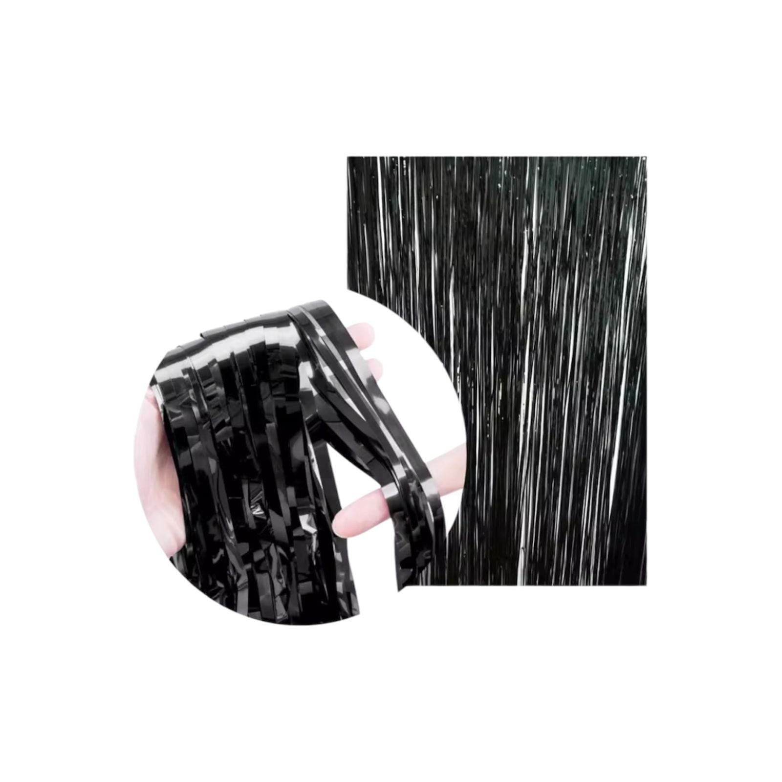 Black Frill curtain for birthday decorations