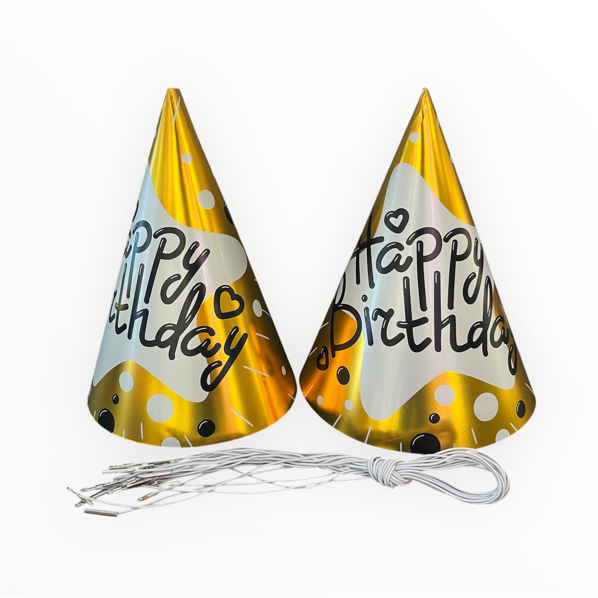 Premium Happy Birthday Theme Caps -Golden