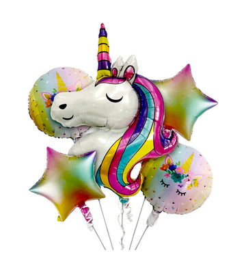 Premium Unicorn 5 Piece Theme Foil Balloon