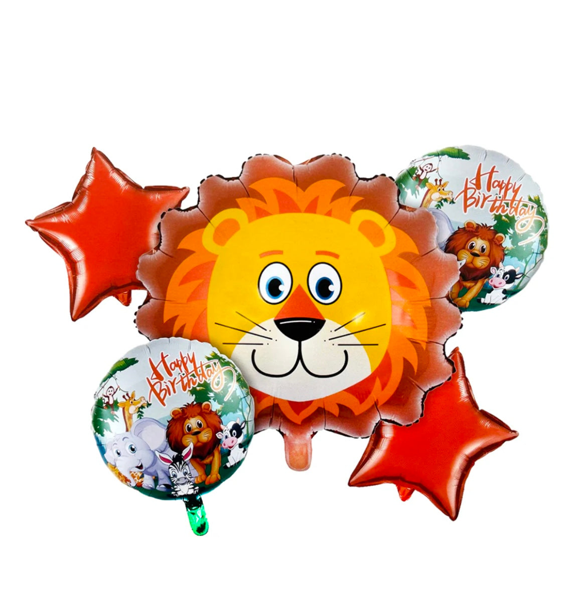 Lion Shaped 5 Piece Theme Foil Balloon