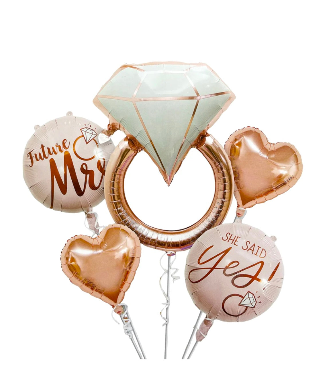 Mr And Mrs 5 Piece Theme Foil Balloon