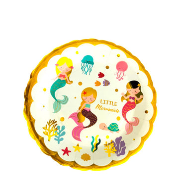 Premium Mermaid Theme Paper Food Plates