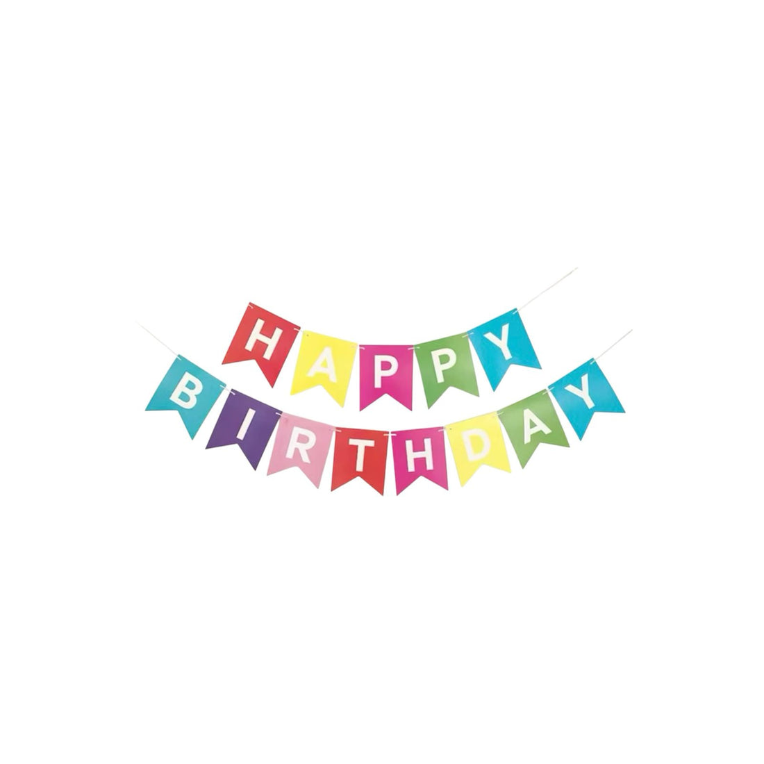 happy birthday letter banners with colourful flags for party decoration