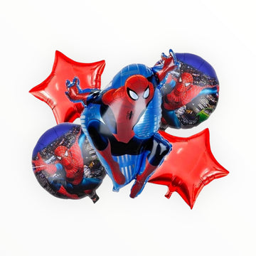 Spiderman Shaped 5 Piece Theme Foil Balloon
