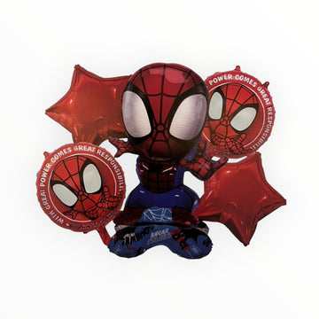 Spiderman Shaped 5 Piece Theme Foil Balloon